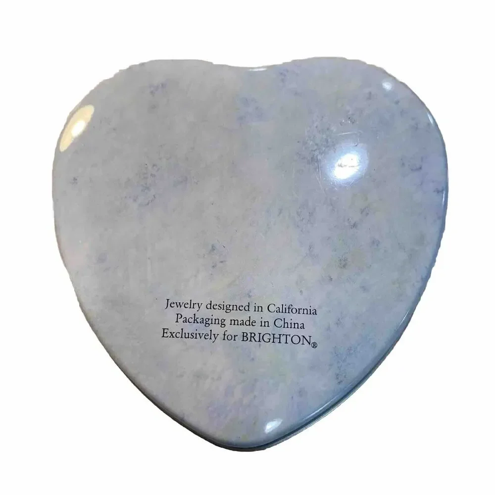 Brighton Heart Shaped Tin Jewelry Keepsake Gift Box Collectible Metal Container